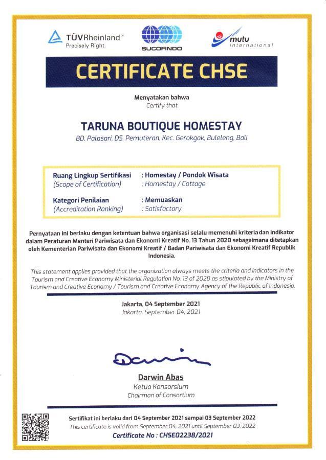 Taruna Boutique Homestay & Spa Pemuteran  Exterior photo